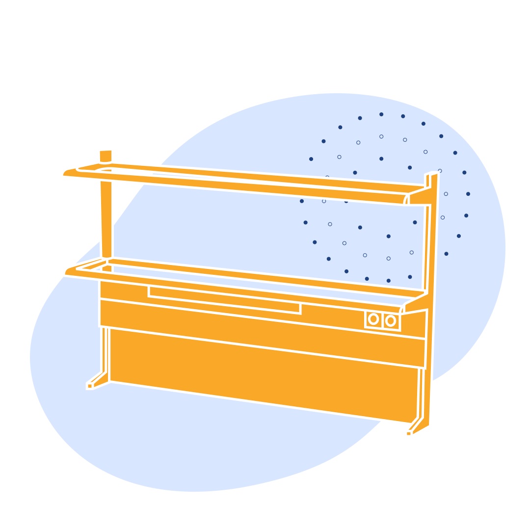Надстройка технологическая 1200 ТПКг Квадро керамоганитная плитка 1200х250х1500 мм