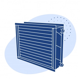 Калорифер паровой 552.3 кВт±8% 25000 м3/ч 125.27 м2±1.5%